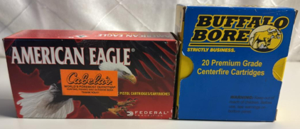 (1) Box Of 50 Federal American Eagle 45 Colt 225gr Jacketed Soft Point (1) Box Of 30 Buffalo Bore 38S&W 125GR Hard Cast