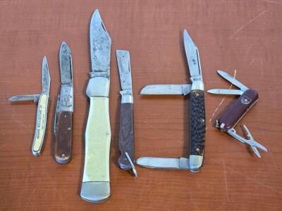 (6) Assorted Vintage Folding Knives: Kutmaster, Boker, & More!