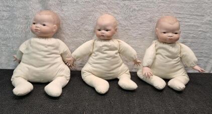 (3) 12" Porcelain Dolls