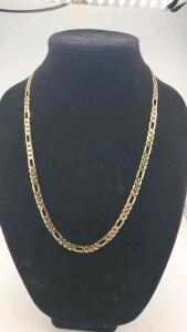 14k Stamped 8mm Gold Tone Figaro Chain Necklace Replica