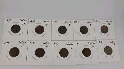 (10) 1899-1908 Indian Head Cents