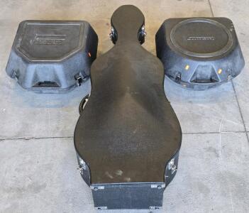 (3) Empty Instrument Cases [One Has Symbols In It]