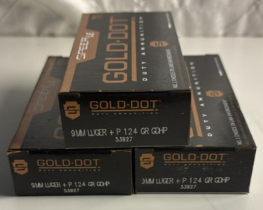 (3) Boxes Of 50 Rounds Of Gold&bull;Dot 9mm Luger 124GR GDHP