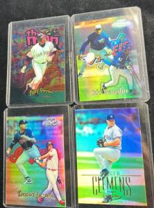 (3) Topps Gold Label Mo Vaughn, David Justice & Roger Clemens Baseball Cards (1) Topps Finest Tony Gwynn The Man Card #168/500