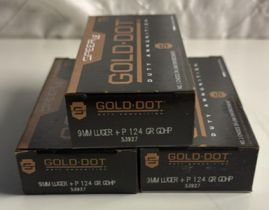 (3) Boxes Of 50 Rounds Of Gold&bull;Dot 9mm Luger 124GR GDHP