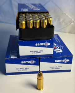 (4) Boxes Of 50 Samson 9mm Ball NATO (115 Grain)