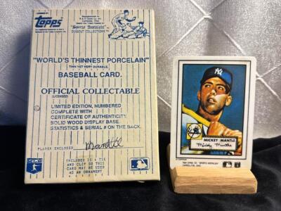 Limited Edition Tops Mickey Mantle porcelain Sports Card w/ Box & COE Card#12319