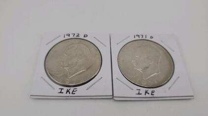 1972-D Eisenhower Dollar Coin, 1971-D Eisenhower Dollar Coin