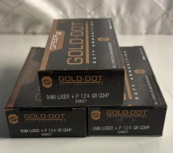 (3) Boxes Of 50 Rounds Of Gold&bull;Dot 9mm Luger 124GR GDHP