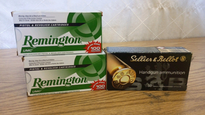 Ammo! 200rds Remington UMC 9mm 115gr FMJ and 50rds Sellier and Bellot .45 ACP/Auto 230gr FMJ