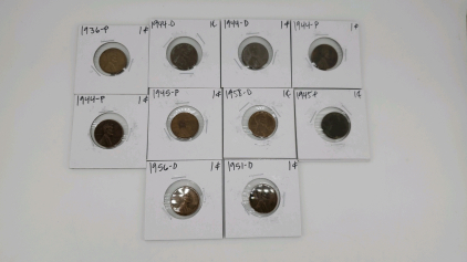 (10) Lincoln Head Pennys