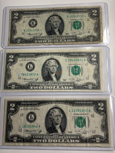 (3) 1976 $2 Bank Notes