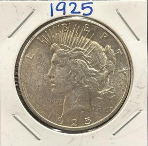 1925 Peace Dollar Coin, United States, Silver, 1.2 oz