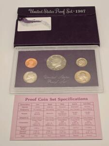 1987 San Francisco Mint Proof Coin Set