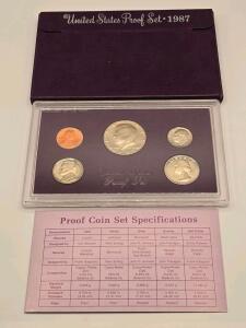 1987 San Francisco Mint Proof Coin Set