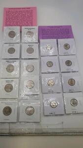 (8) Brilliant Uncirculated Roosevelt Dimes (10) Westward Journey Nickels Series