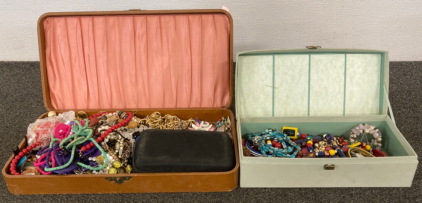 (2) Boxes With Assorted Costume Jewelry