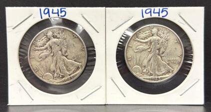 1945 Walking Liberty Half Dollar, San Francisco Mint, Silver Composition