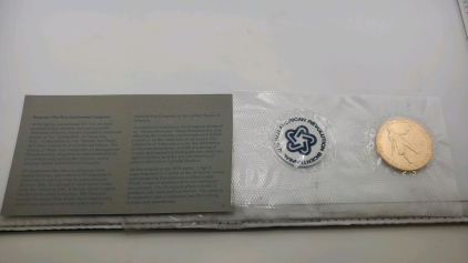 1974 American Revolution Bicentennial Commemorative Medal featuring John Adams and the First Continental Congress.