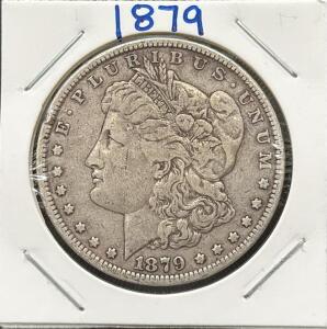 1879 Morgan Dollar, United States Mint, Silver Composition, No Mint Mark
