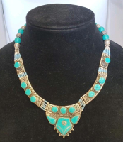 Beautiful Large Natural Turquoise Necklace - 2