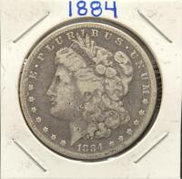 1884 Morgan Silver Dollar, United States Mint, No Visible Mint Mark, George T. Morgan