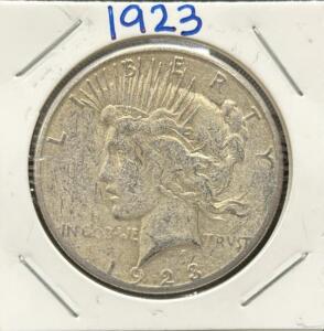 1923 Peace Dollar, U.S. Mint, Silver, Philadelphia