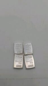 (4) 1Gram Bars of .999 Fine Silver