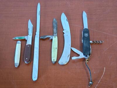 (6) Assorted Vintage Folding Knives: Swiss, Imperial, & More!