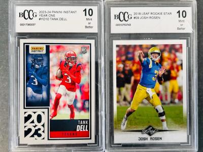 (2) Graded Sports Cards: Tank Dell- Mint 10 or Better And Josh Rosen- Munt 10 or Better