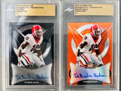 (2) Graded and Autographed DeAndre Baker Sports Cards