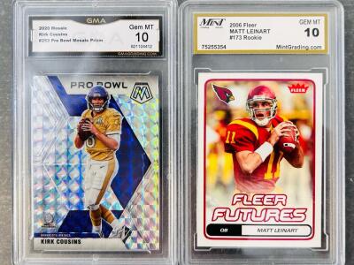 (2) Graded Sports Cards: Kirk Cousins and Matt Leinart (Both Mint 10)
