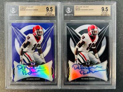 (2) Graded And Autographed DeAndre Baker Football Cards