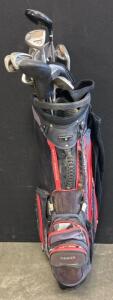 (1) Golf Bag With Clubs Including Golden Bear TranZition, Kings, And More