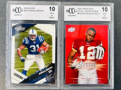 (2) Graded Sports Cards: Donald Brown and Malcolm Kelly (Both Mint 10)