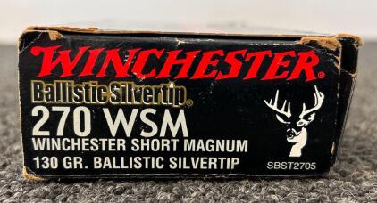 Box Of Winchester Supreme 270 WSM 130 Gr. Ballistic Silvertipl