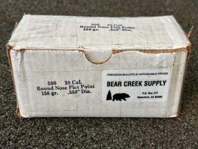 (500) Rnds Of 38 Cal. Round Nose Flat Point 158 Gr.