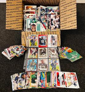 Box With Large Variety Of Sports Cards: Basketball And Football