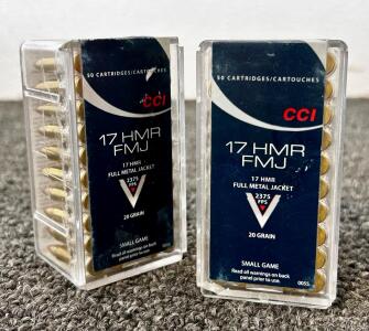 (100) Rnds Of CCI 17 HMR FMJ 20 Gr.