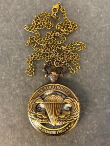 Bronze Colored Full Hunter Style Quartz Pocket Watch
