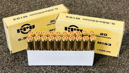 (2) Boxes Of PPU 5.56x45mm M193