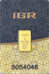 1 Gram Fine Gold 999.9 Bar (IGR)