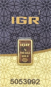 1 Gram Fine Gold 999.9 Bar (IGR)