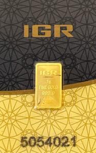 1 Gram Fine Gold 999.9 Bar (IGR)
