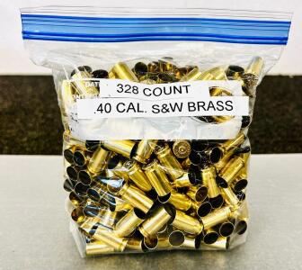 (328) Count .40 Cal. S&W Brass Casings