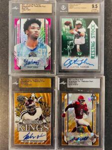 (4) Graded and Autographed Sports Cards: Yohan Traore, Clayton Thorson, Jalen Wydermyer, And Stevie Scott