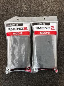 (2) Amend2 MOD-3 Magazine Designed For The SCAR 17 Rifle, Chambered In 7.62x51mm, With a 20-round Capacity and Black Finish