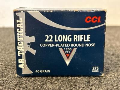 (375) Rnds Of CCI 22 Long Rifle 40 Gr. Copper Plated Round Nose