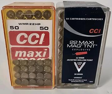 (2) Boxes CCI .22 WRF Ammunition, (100) Total Rounds