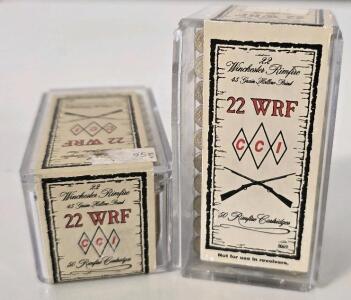 (2) Boxes CCI .22 WRF Ammunition, (100) Total Rounds